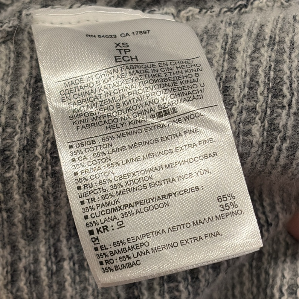 Banana Republic Merino Wool Blend Cardigan Sweater Grey XS - Picture 8 of 8